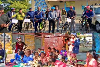 shivpuri sp reached school by bicycle