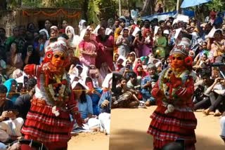 pentheyyam  valliyamma  only women have the right to perform  theyyam  kannur theyyam  pentheyyam epic story  latest news in kannur  latest news today  kerala arts  ദ്വീപില്‍ അകപ്പെട്ടുപോയ ദേവകന്യക  തെയ്യക്കോലത്തിന്‍റെ ഐതിഹ്യം  വള്ളിയമ്മ  കണ്ണൂർ തെയ്യം  ദേവക്കൂത്ത്  കോലധാരി  ചിറയ്ക്കൽ തമ്പുരാന്‍റെ കാലത്തോളം പഴക്കമുണ്ട്  കണ്ണൂര്‍ ഏറ്റവും പുതിയ വാര്‍ത്ത  കേരള കലകള്‍  ഇന്നത്തെ പ്രധാന വാര്‍ത്ത