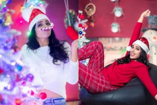 Anchor syamala Chrismas celebrations photos viral