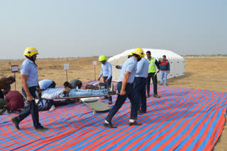 Mock drill at Kishangarh Airport, plane crash during Partial Emergency Exercise