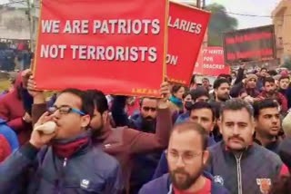 Kashmiri pandit employees protest against LG's statement, gherao BJP office