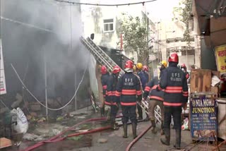 Fire breaks out in a shop