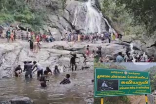 ஆழியார் குரங்கு அருவியில் குவிந்த சுற்றுலா பயணிகள்; பாதுகாப்பு சுவர் அமைத்து தர கோரிக்கை