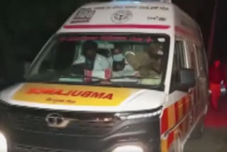 An ambulance ferrying the deceased in Mau