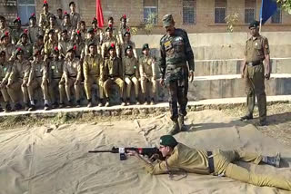 NCC cadets arms training