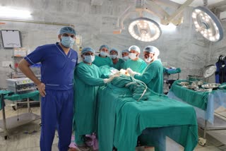 hip transplant of elderly woman in Balrampur