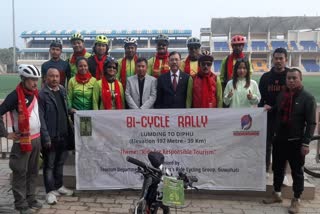 Cyclists group arrived in Diphu to promote tourism sector of Karbi Anglong