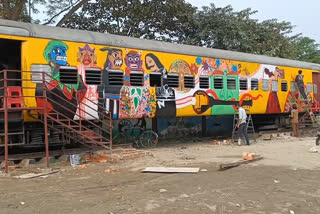 Restaurant built on railway coaches at Rangia