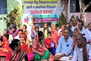 villagers protest