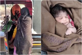 woman gave birth to child in auto