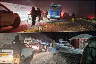 Around 400 vehicles rescued safely by police during Snowfall in Himachal Pradesh