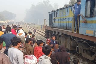 trains on same track in bahraich