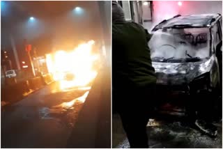 Fire broke out in car in Kota