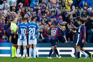 Mateu Lahoz  la liga  barcelona vs espanyol highlights  barcelona  espanyol  barcelona vs espanyol  ബാഴ്‌സലോണ  എസ്‌പാന്യോള്‍  ബാഴ്‌സലോണ vs എസ്‌പാന്യോള്‍  മത്തേയു ലാഹോസ്