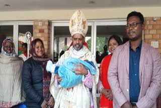 Prayer in church on first day of new year in Khunti