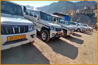 Taxi union protest in Solan