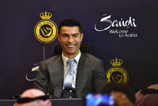 Cristiano Ronaldo gets troll  Cristiano Ronaldo  Cristiano Ronaldo blunder at Al Nassr unveiling  Al Nassr  Cristiano Ronaldo news  ക്രിസ്റ്റ്യാനോ റൊണാള്‍ഡോ  ക്രിസ്റ്റ്യാനോ റൊണാള്‍ഡോയ്‌ക്ക് ട്രോള്‍  അല്‍ നസ്‌ര്‍