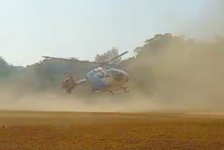 CM Pushkar Dhami Helicopter landing in Haldwani