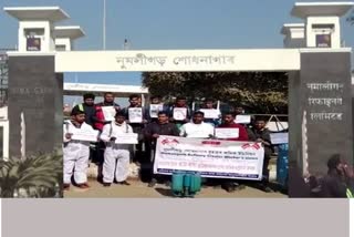 Protest at Numaligarh Refinery main gate