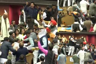 bjp-and-aap-councillors-clash-with-each-other-ahead-of-delhi-mayor-polls-at-civic-centre