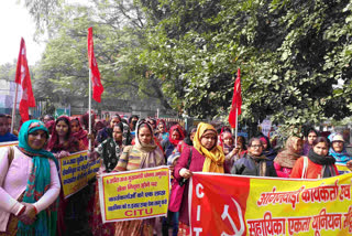 bhind anganwadi workers protest