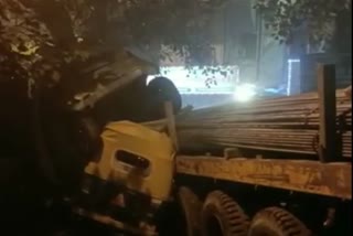 Uncontrolled truck collided with car and auto