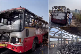 karnataka rtc  karnataka rtc bus collide with bike  krishnagiri karnataka rtc bus accident  കര്‍ണാടക ആര്‍ടിസി  കര്‍ണാടക ആര്‍ടിസി ബസിന് തീപിടിച്ചു  കൃഷ്‌ണഗിരി