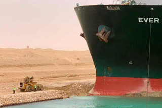 A cargo vessel ran aground in Egypt's Suez Canal on Monday, a canal service firm said.