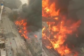 Slums caught fire in Gurugram