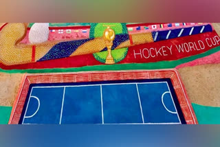 World's largest hockey stick by Sudarsan Pattnaik