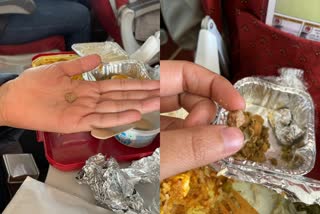 Air India plane  Air India  Air India controversy  passenger found stone in meal  Passenger finds stone in Air India in flight meal  Stone found in Air India inflight meal  വിമാനത്തിലെ ഭക്ഷണത്തിൽ കല്ല്  എയർ ഇന്ത്യ  ന്യൂ ഡൽഹി  സര്‍വപ്രിയ സങ്‌വാൻ  ഡൽഹി  കാഠ്‌മണ്ഡു  എയര്‍ഇന്ത്യ 215