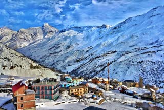 Snowfall in Lahaul Spiti.