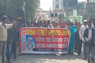 odisha street vendor union protest