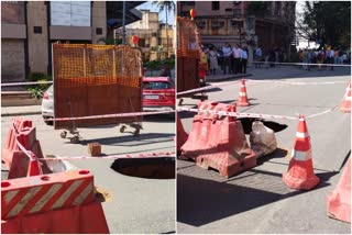 Sinkhole Emerges On Road