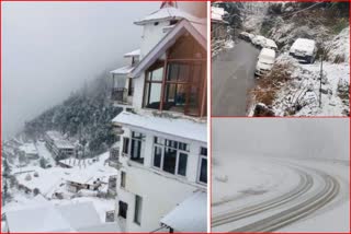 शिमला के आसपास के इलाकों में बर्फबारी