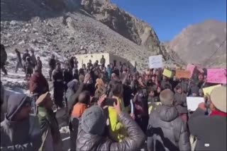 Etv Bharat Gilgit Baltistan protest against pakistan