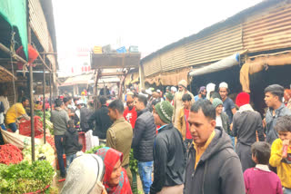 bulldozer on encroachment in Nuh main market