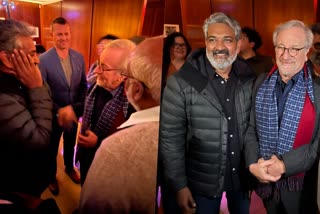 SS Rajamouli meets Hollywood filmmaker  SS Rajamouli  Hollywood filmmaker Steven Spielberg  Steven Spielberg  I just met God  സന്തോഷം അടക്കാനാവാതെ രാജമൗലി  രാജമൗലി  ഞാന്‍ ദൈവത്തെ കണ്ടു മുട്ടി  സ്‌റ്റീവന്‍ സ്‌പീല്‍ബര്‍ഗ്‌  എംഎം കീരവാണി  MM Keeravani  ഹോളിവുഡ് സംവിധായകന്‍ സ്‌റ്റീവന്‍ സ്‌പില്‍ബര്‍ഗ്‌