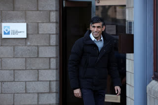 Britain's Prime Minister Rishi Sunak leaves after his visit to Port of Cromarty Firth at Invergordon, Scotland, Friday Jan. 13, 2023. (Russell Cheyne/Pool via AP)