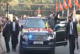 pm modi road show in New Delhi