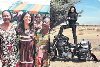 young Italian woman traveling the world on a bike