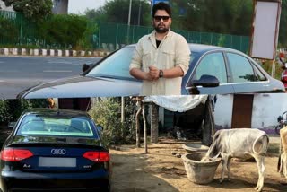 Bihar boy buys an Audi worth Rs 50 lakh from YouTube earnings  Bihar village youth buys an Audi  YouTube earnings story  അരങ്ങില്ലാതായപ്പോള്‍ യൂട്യൂബില്‍  ഹര്‍ഷ്‌രാജ്‌പൂത്ത് യൂട്യൂബില്‍  ഓഡി എ4  യൂട്യൂബില്‍ കൂടി വലിയ വരുമാനം നേടിയ വാര്‍ത്ത  Dhakad News  Harsh Rajpu