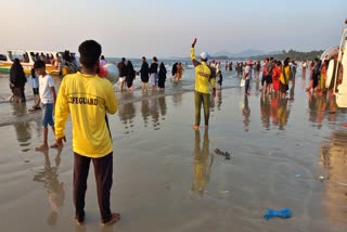 lifeguards protecting tourists