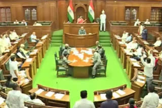 The Delhi Assembly by Speaker Ram Niwas Goel on Wednesday marshalled out Four BJP MLAs for protesting in the house over the issue of pollution in the Yamuna river.