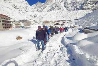 Snowfall in Kedarnath