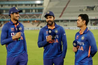 Shubman Gill, Rohit Sharma and Ishaan Kishan