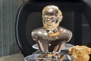 Gold statue of Prime Minister Narendra Modi