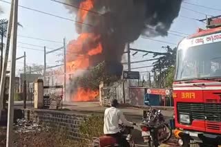 Fire broke out at 110 KV power distribution station in Athani