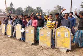 Villagers protest