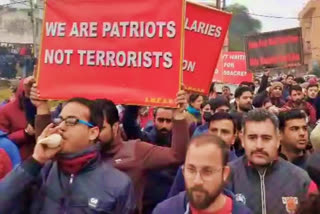 The protestors assembled at Bidhard in Larnoo and raised slogans against the administration for issuing eviction notices to them in the Anantnag district against Jammu and Kashmir. Many houses have been constructed on these lands under the PMAY, Chaudhary Haroon Khatana, a local activist spearheading the protest, said.